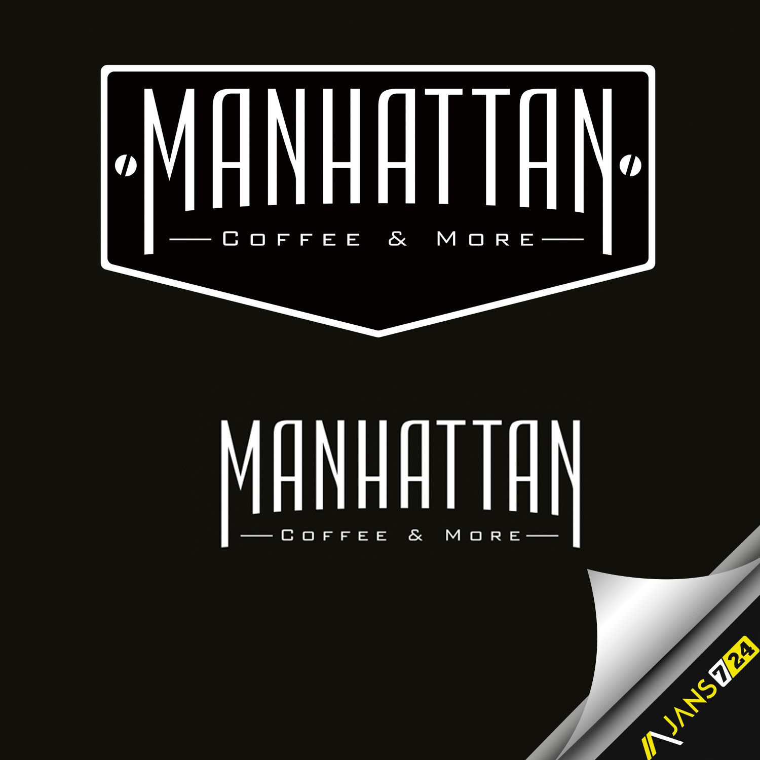 Manhattan Cafe Laounge logo tasarımı örneği.