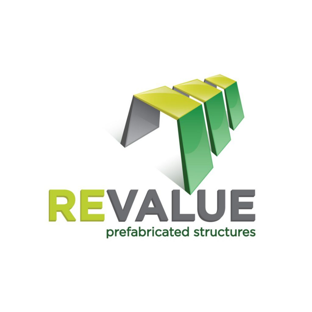 Revalue prefabrik ev villa logo tasarımı çalışması.
