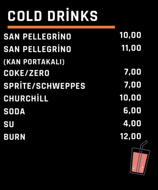 gold drink menu