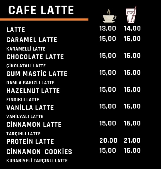 cafe latte menü tasarımı